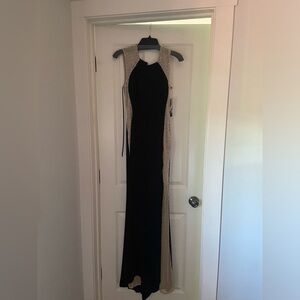 Black gown with side beading